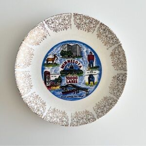 Vintage Souvenir State Plate Minnesota 10,000 Lakes